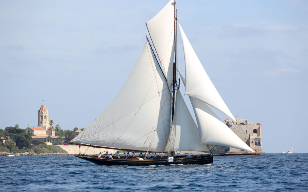 Classic pilot cutter sailing