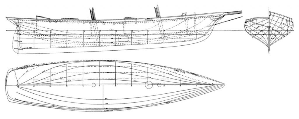 Schooner America lines drawing 1851