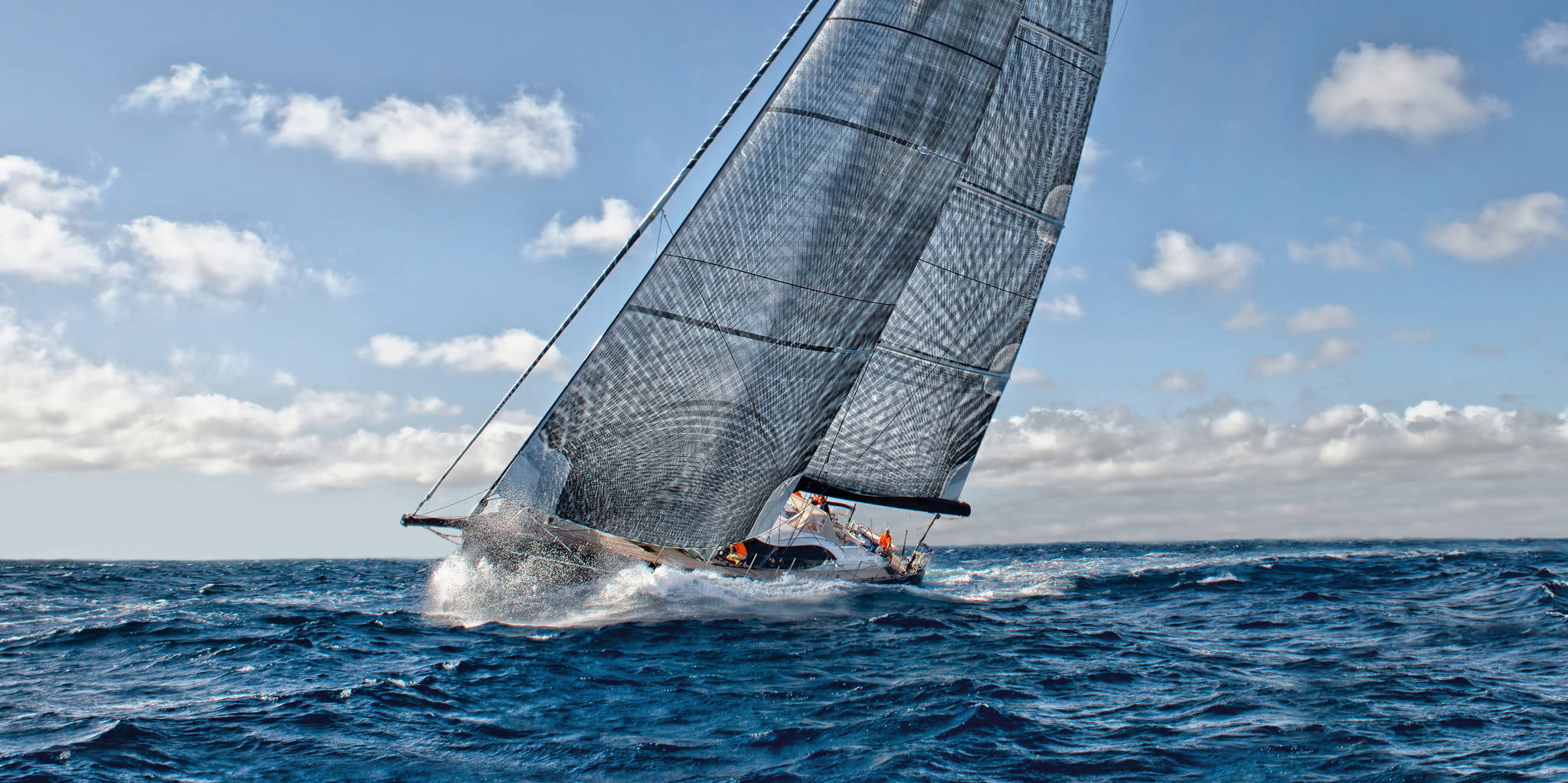 Sailing yacht reaching