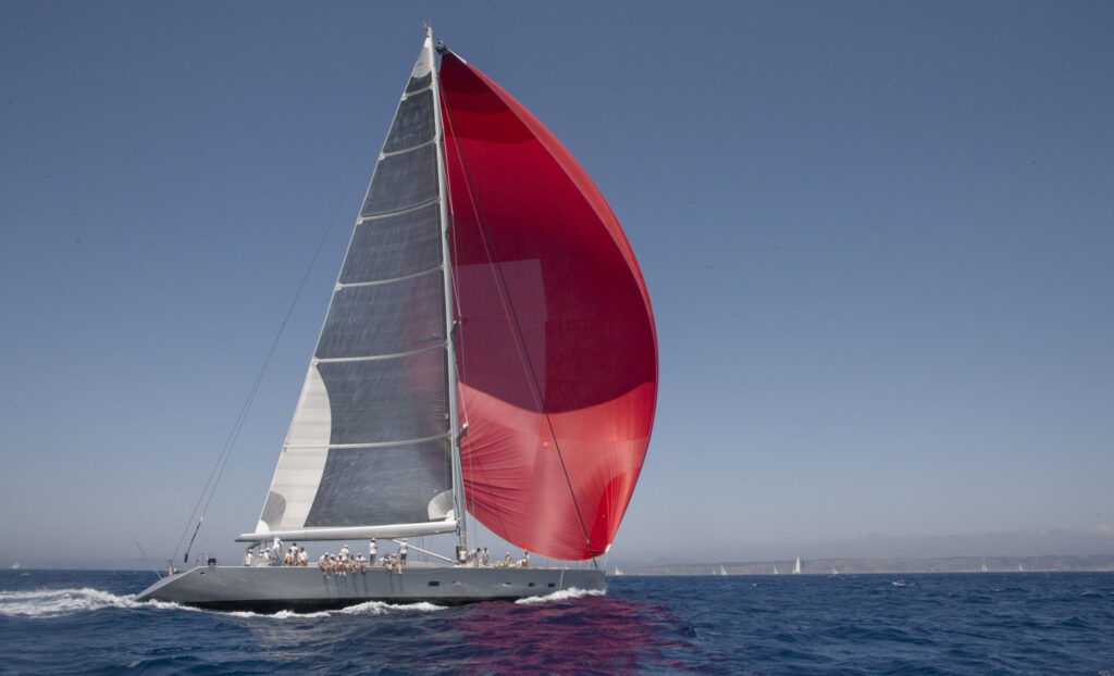 Sailing at Mediterranean Sea. Super sailing yacht. The Superyacht Cup Palma