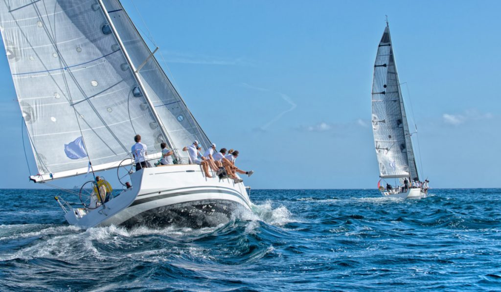 Sailing yacht race. Yachting sport